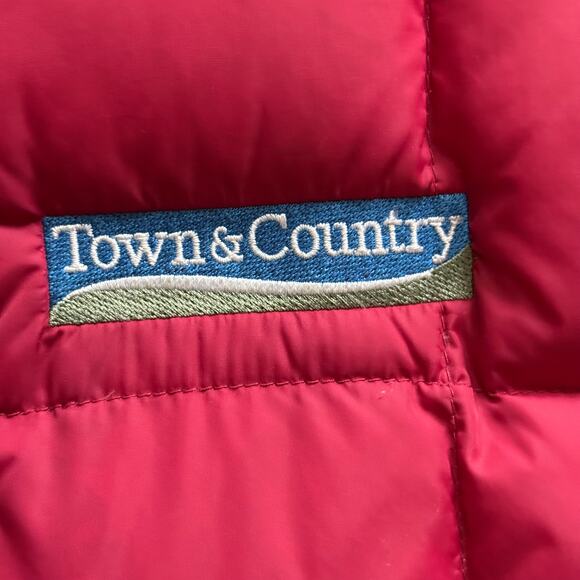 Lands’ End Pink Puffer 80% Down-Filled Ultra Lightweight Snap Front Vest - Picture 3 of 6